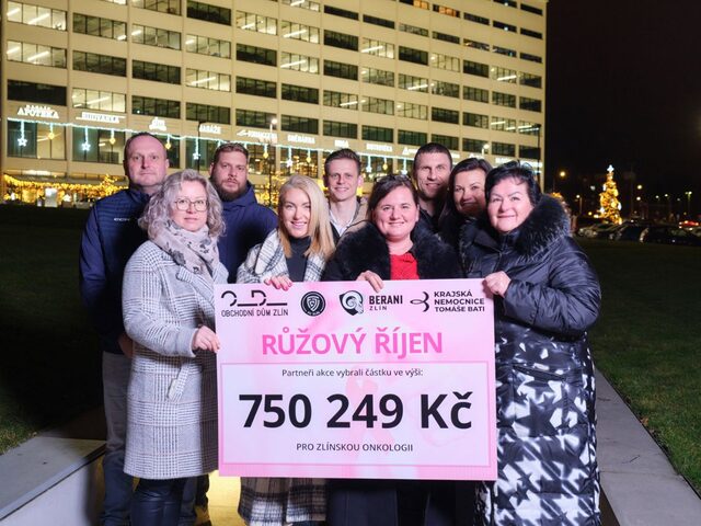 Růžový říjen vynesl statisíce pro zlínskou onkologii